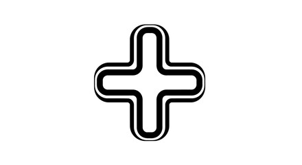 Fototapeta premium Black cross icon isolated on white background for medical and healthcare symbol