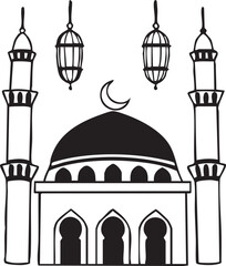 Islamic Mosque Vector Design for Ramadan and Eid