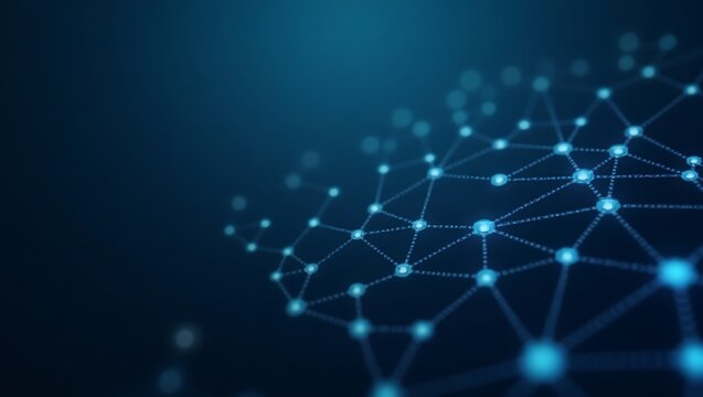 Blue network connection background abstract technology digital data communication concept design for web 100