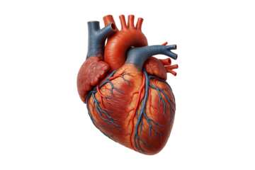 Anatomical Human Heart Organ Isolated on a Transparent Background