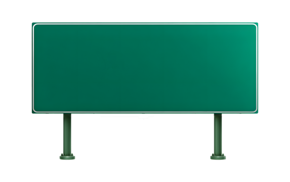 Blank green billboard sign ready for advertising, marketing, or brand promotion with copy space