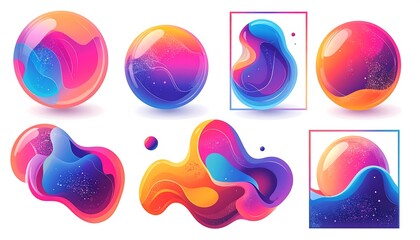 Abstract shapes and forms in vibrant colors