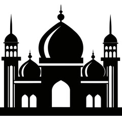 Mosque a simple vector clean black silhouette design white background