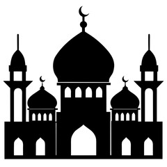Mosque a simple vector clean black silhouette design white background