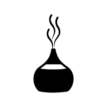 black aroma diffuser with steam clip art preview