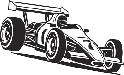 Obraz premium Racing Car Silhouette Vector, Sports Car Outline vector Illustration, Fast Vehicle Black Silhouette vector, Motorsport Car Vector Design