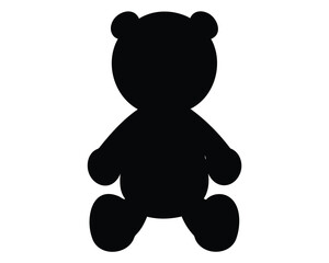 Simple silhouette illustration of a teddy bear figure with a rounded shape