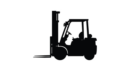 a black silhouette of an industrial forklift truck