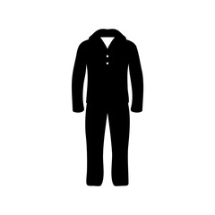 Naklejka premium Black silhouette image of a long sleeved buttoned onesie pajama outfit
