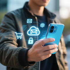 a person holding a modern smartphone