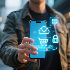 a person holding a modern smartphone