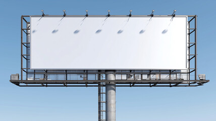 Obraz premium Billboard advertisement structure against blue sky