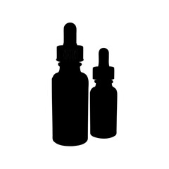 Two dropper bottles silhouette, representing natural medicine and holistic treatments