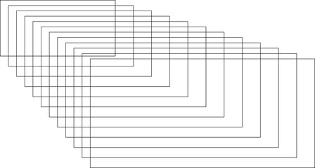 Rectangle blended lines border design. Dynamic geometric shape