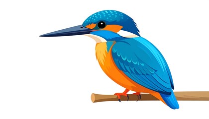 Colorful kingfisher perched on a branch
