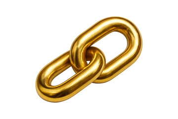 Obraz premium Shiny Metallic Golden Chain Link Isolated on a Transparent Background