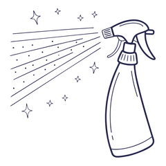 Minimalist vector illustration of a spray bottle with a subtle glowing effect perfect for cosmetic or cleaning product branding