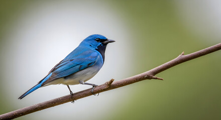 Striking Azure Beauty: A Captivating Close-Up of an Azure Blue Bird on a Branch