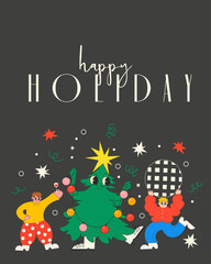Christmas holidays card, banner, cover