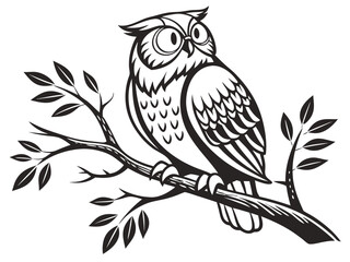 Fototapeta premium owl sitting on a branch