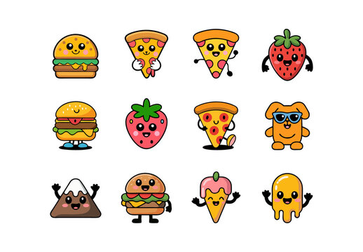 Snack and Food Mascot Pack Vector