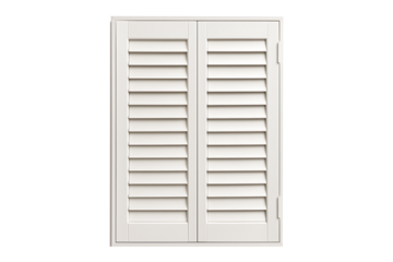 White Wooden Window Shutters Isolated on a Transparent Background