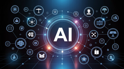 Ai artificial intelligence technology network connection machine learning future innovation concept