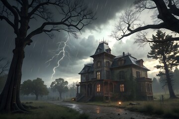 Eerie Mansion Scene