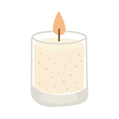 Candles scented vector illustration with minimalist design and soft tones. Terrazzo glass and ceramic boho home decor for spa or living room styling. Modern candle set by hand drawn design.