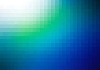 Abstract pixelated gradient background with blue and green hues