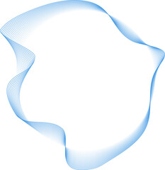 Circle round liquid shape with blue gradient line. Design element