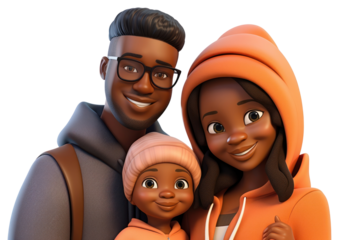 PNG Cartoon adult baby togetherness.