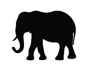 Fototapeta premium Black silhouette of a majestic elephant gracefully walking across the plains