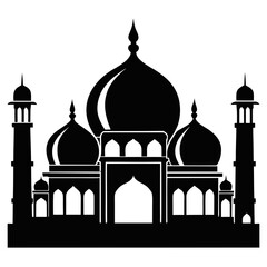 Taj Mahal a simple vector clean black silhouette design white background