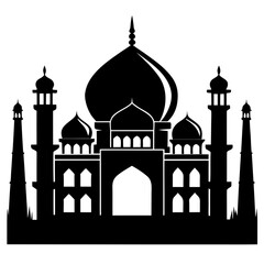 Taj Mahal a simple vector clean black silhouette design white background
