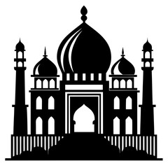 Taj Mahal a simple vector clean black silhouette design white background
