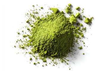 Pile of vibrant green tea powder (4)