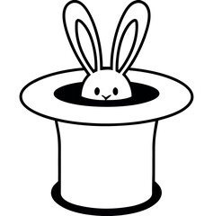 Magician s hat with a rabbit popping out