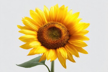 Fototapeta premium Close-up of a vibrant sunflower against a plain background