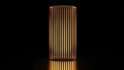 Golden cylinder on dark background (1)