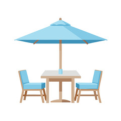 beach chair and umbrella