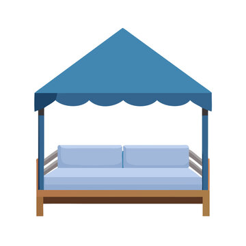 Luxury Outdoor Gazebo Daybed Icon for Garden, Resort, and Relaxing