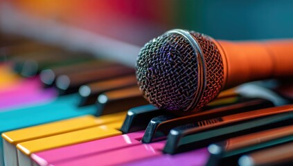 Colorful keyboard with microphone (1)