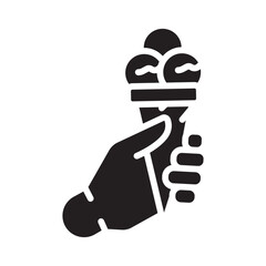 ice cream cone color flat icon for digital and print projects.