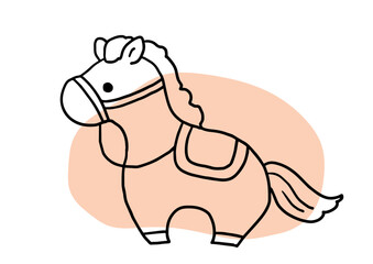 子供むけの可愛い馬の線画