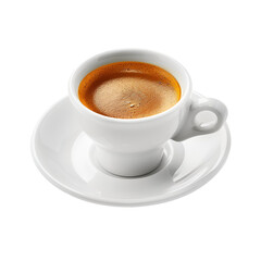 Fototapeta premium Cup of espresso coffee in white ceramic cup isolated on white background 