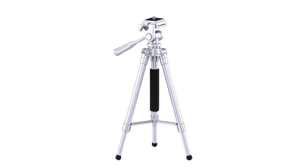 versatile silver tripod professional 3d model for film, photography, and animation, isolated on transparent background