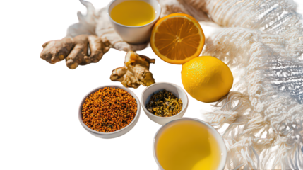 Herbal Tea Ingredients with Citrus and Ginger