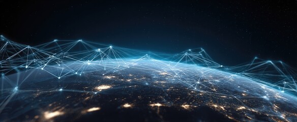 Global network connections over Earth's surface