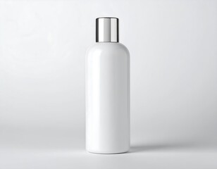 White plastic bottle on a light background